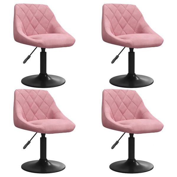 vidaXL Esszimmerstühle 4 Stk. Drehbar Rosa Samt