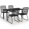 vidaXL 5-tlg. Garten-Essgruppe Poly Rattan und Glas