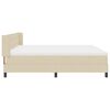 vidaXL Boxspringbett mit Matratze Creme 200 x 200 cm Stoff