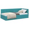 vidaXL Eckbettgestell T&uuml;rkis 90 x 190 cm Samt