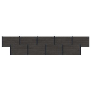 vidaXL Zaunelement 9 pcs WPC und Aluminium Schwarz