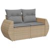 vidaXL 5-tlg. Garten-Sofagarnitur mit Kissen Beige Poly Rattan