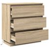 vidaXL Nachttisch Sonoma-Eiche 71 x 34,5 x 75 cm Holzwerkstoff