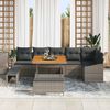 vidaXL Gartensofa-set mit Kissen 9 pcs Grau Poly-Rattan