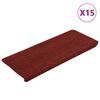 vidaXL Stufenmatten Selbstklebend 15 Stk. 65x24,5x3,5 cm Rot