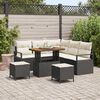 vidaXL Garten-Sofa-Set mit Kissen mit Speicher 8 pcs Schwarz und Creme