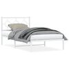 vidaXL Bettgestell mit Kopfteil Metall Wei&szlig; 100x200 cm