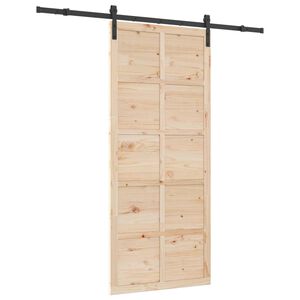 vidaXL Schiebet&uuml;r Natur 100 x 208 cm Massives Kiefernholz