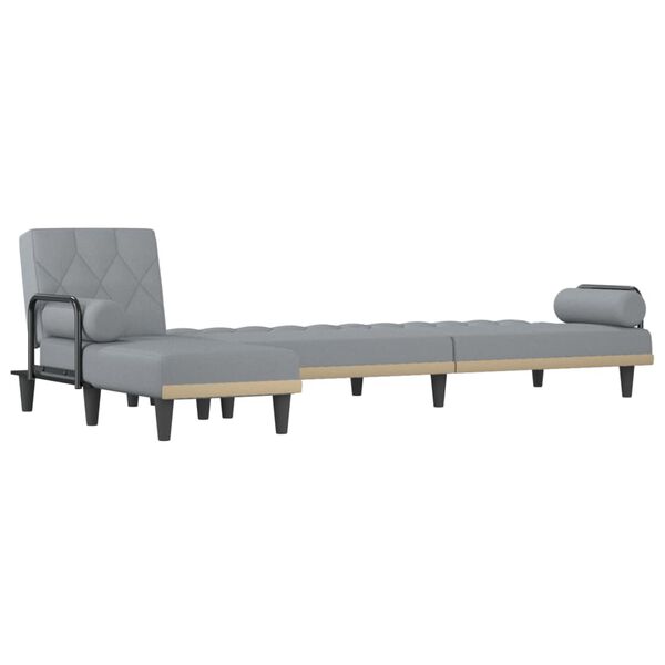 vidaXL Schlafsofa in L-Form Hellgrau 260x140x70 cm Stoff