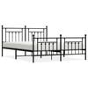 vidaXL Metallbett ohne Matratze mit Fu&szlig;teil Schwarz 180x200 cm