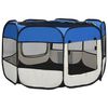 vidaXL Faltbarer Welpenlaufstall mit Tragetasche Blau 110x110x58 cm