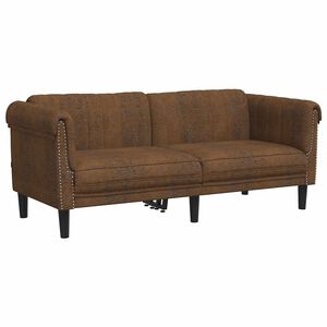 vidaXL 2-Sitzer Sofa Braun Kunstleder Wildleder-Optik