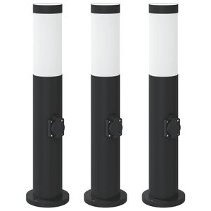 vidaXL Pollerleuchten mit Auslass 3er 50 cm Edelstahl IP44