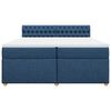 vidaXL Boxspringbett mit Matratze Blau 200x200 cm Stoff