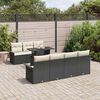 vidaXL Gartensofa-set mit Kissen 8 pcs Schwarz Poly Rattan