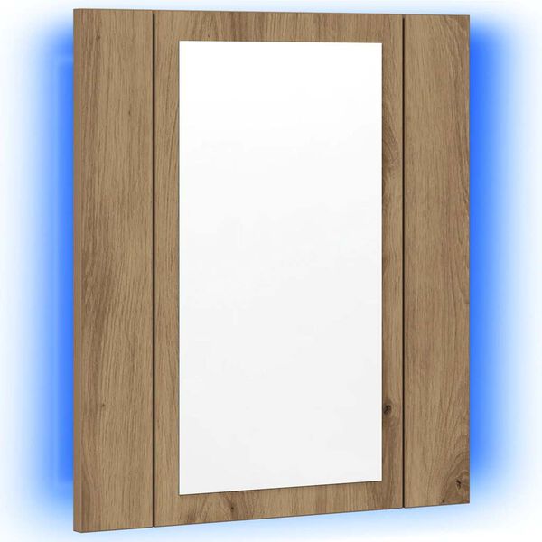vidaXL LED-Spiegelschrank Artisan-Eiche 40x12x45 cm Holzwerkstoff