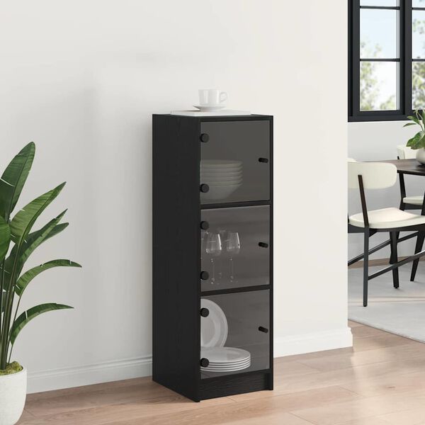 vidaXL Highboard Schwarz Eichen-Optik 35 x 37 x 109 cm Holzwerkstoff