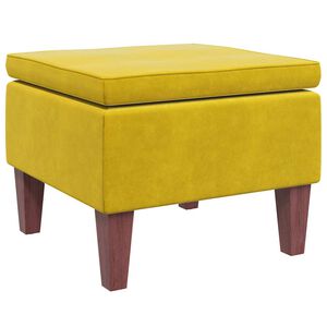 vidaXL Hocker mit Holzbeinen Gelb Samt