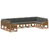 vidaXL Outdoor-Sofagarnitur mit Kissen 10 pcs Natur und Anthrazit