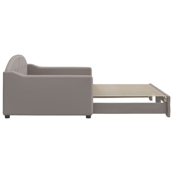 vidaXL Tagesbett Ausziehbar Taupe 100x200 cm Stoff