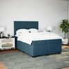 vidaXL Boxspringbett mit Matratze Blau 140x200 cm Samt