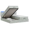 vidaXL Ottoman-Bett mit Matratze und LED Hellgrau 160 x 200 cm Samt