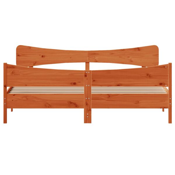 vidaXL Massivholzbett ohne Matratze Wachsbraun 180x200 Kiefernholz