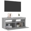 vidaXL TV-Schrank mit LED-Leuchten Grau Sonoma 90x35x40 cm