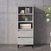 vidaXL Highboard Betongrau 40x36x110 cm Holzwerkstoff