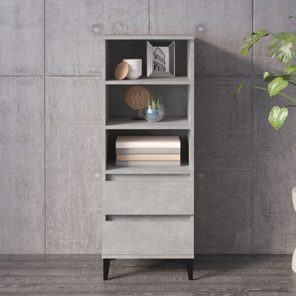 vidaXL Highboard Betongrau 40x36x110 cm Holzwerkstoff