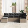 vidaXL Sofa Set mit Kissen mit Speicher 6 pcs Grau Poly-Rattan