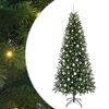 vidaXL K&uuml;nstlicher Weihnachtsbaum mit 300 LEDs Gr&uuml;n 210 cm PE und PVC