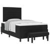 vidaXL Boxspringbett mit Matratze Schwarz 120 x 200 cm Stoff