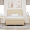vidaXL Boxspringbett mit Matratze Creme 140 x 200 cm Stoff