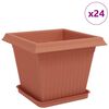 vidaXL Blument&ouml;pfe 24 stk. Ziegelrot Kunststoff