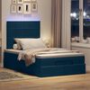vidaXL Ottoman-Bett mit Matratzen & LEDs Dunkelblau 120x190 cm Samt