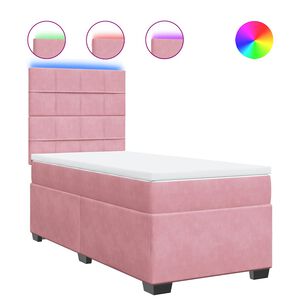 vidaXL Boxspringbett mit Matratze Rosa 80x200 cm Samt