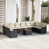 vidaXL Gartensofa-set mit Kissen 11 pcs Schwarz Poly-Rattan