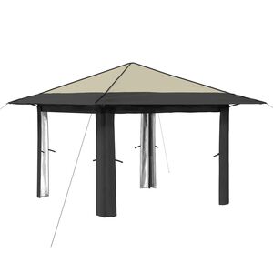 vidaXL Gazebo ohne Seitenwand Creme und Anthrazit