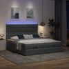 vidaXL Ottoman-Bett mit Matratzen & LEDs Dunkelgrau 180x200 cm Stoff