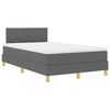 vidaXL LED Boxspringbett mit Kopfteil Dunkelgrau 120 x 190 cm Stoff