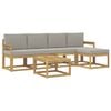 vidaXL Outdoor-Sofagarnitur 6 Stk. Wei&szlig; und Hellgrau Polyester