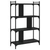 vidaXL B&uuml;cherregal 4 B&ouml;den Schwarz 76x32x123 cm Holzwerkstoff