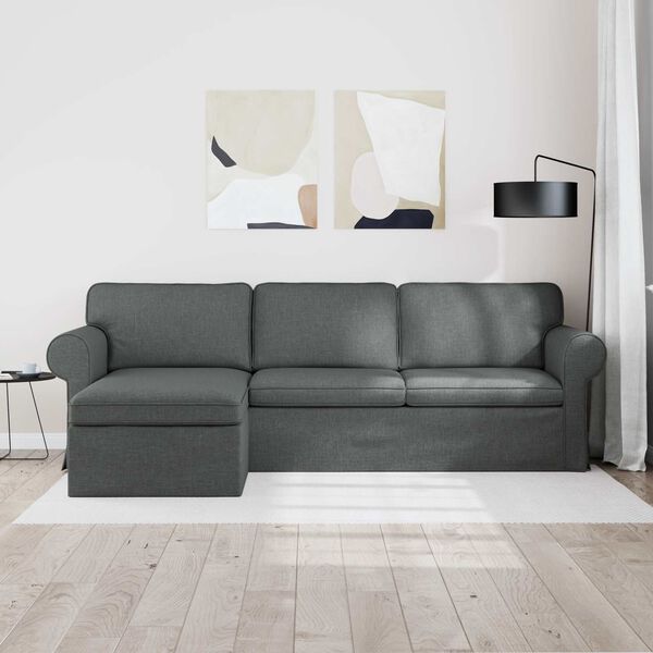 vidaXL Sofa Dunkelgrau 215 x 138 x 80 cm Stoff