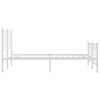 vidaXL Bettgestell mit Kopf- und Fu&szlig;teil Metall Wei&szlig; 140x190 cm