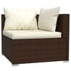 vidaXL 13-tlg. Garten-Lounge-Set mit Kissen Braun Poly Rattan