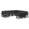 vidaXL Gartensofa-set 12 pcs Schwarz und Dunkelgrau Poly-Rattan