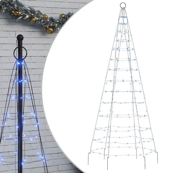 vidaXL LED-Weihnachtsbaum 200 LEDs Blau 180 cm