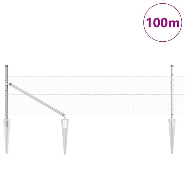 vidaXL Zaunpfosten Silber 100 x 0,8 m (13 mm Maschenweite) Stahl