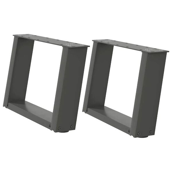 vidaXL Couchtischbeine U-Form 2 Stk. Anthrazit 40x(30-31) cm Stahl